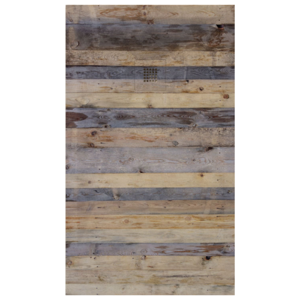 Plato de ducha Duplach Stone 3d acabado Madera reciclada.