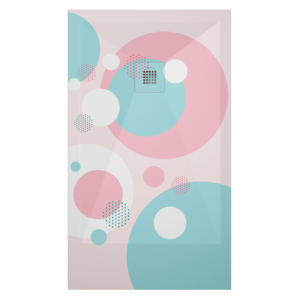 Plato de ducha Duplach Stone 3d acabado Circulos