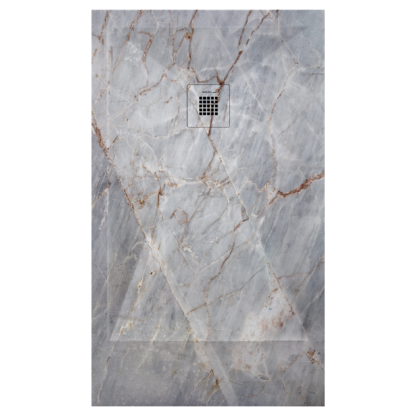 Plato de ducha Duplach Stone 3d acabado Cuarzo gris.